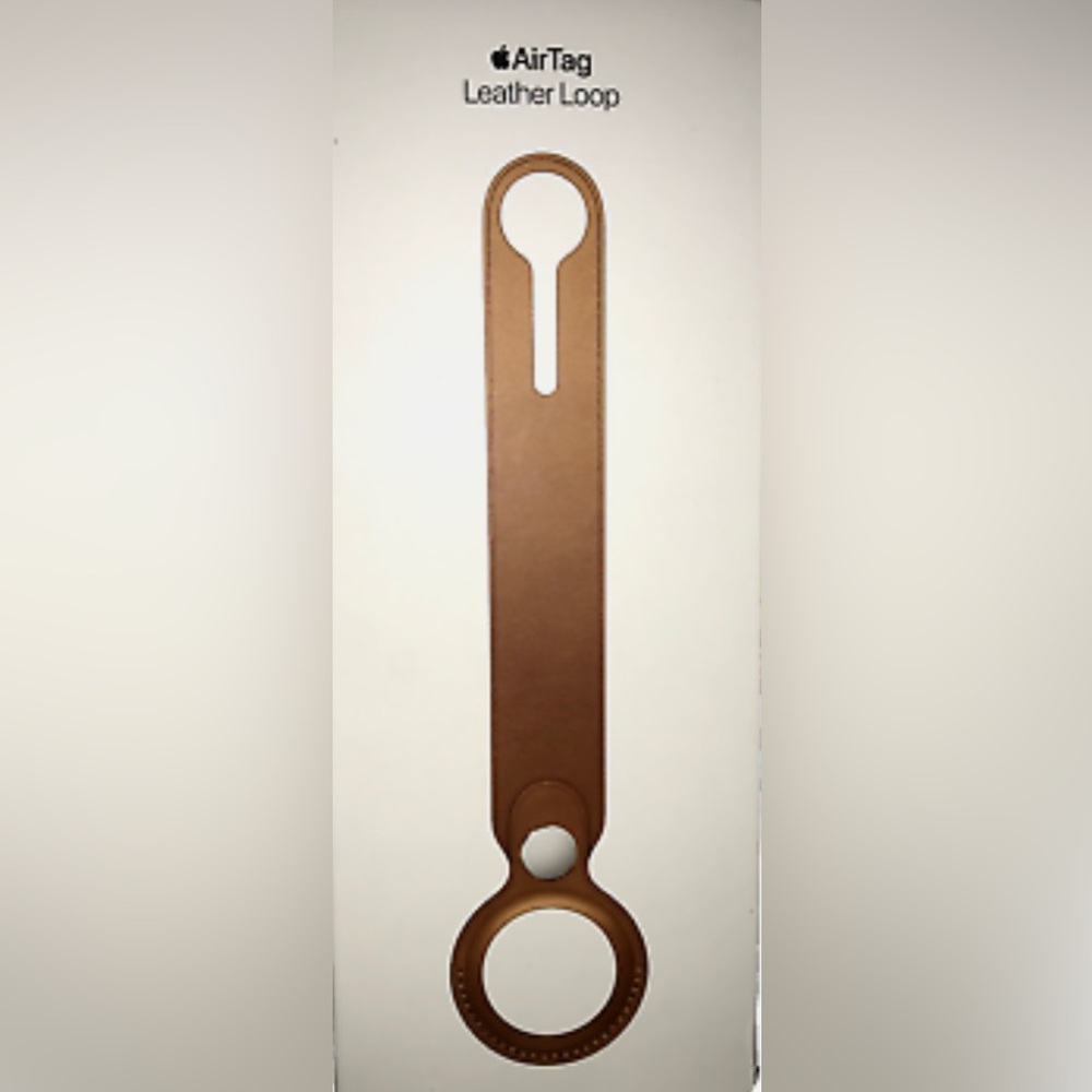 NIB Apple Air Tag Leather Loop Holder in Saddle Brown